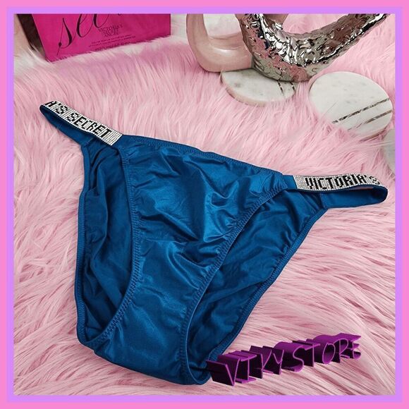 NWT 👗💖 Glamorous Victoria's Secret Very Sexy Saphire Lace Bikini - Size Large - Picture 1 of 5